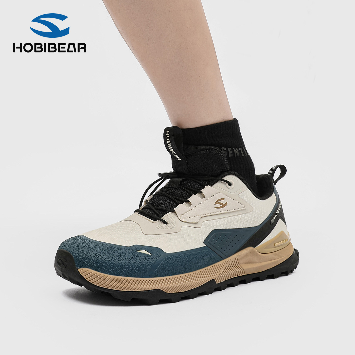 HOBIBEAR宽楦登山鞋男透气抓地防滑耐磨户外徒步鞋轻便宽头运动鞋,流行男鞋,时尚休闲鞋,淘宝优惠券,粉丝福利购,淘宝优惠卷