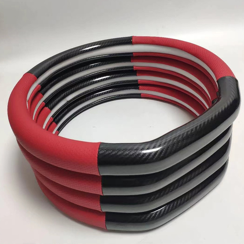 方向盘套新款50084008208508L四季通用双D型汽车方向盘套碳纤