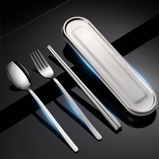 316不锈钢餐具收纳盒一人用餐具盒空盒筷子勺子学生收纳铁盒