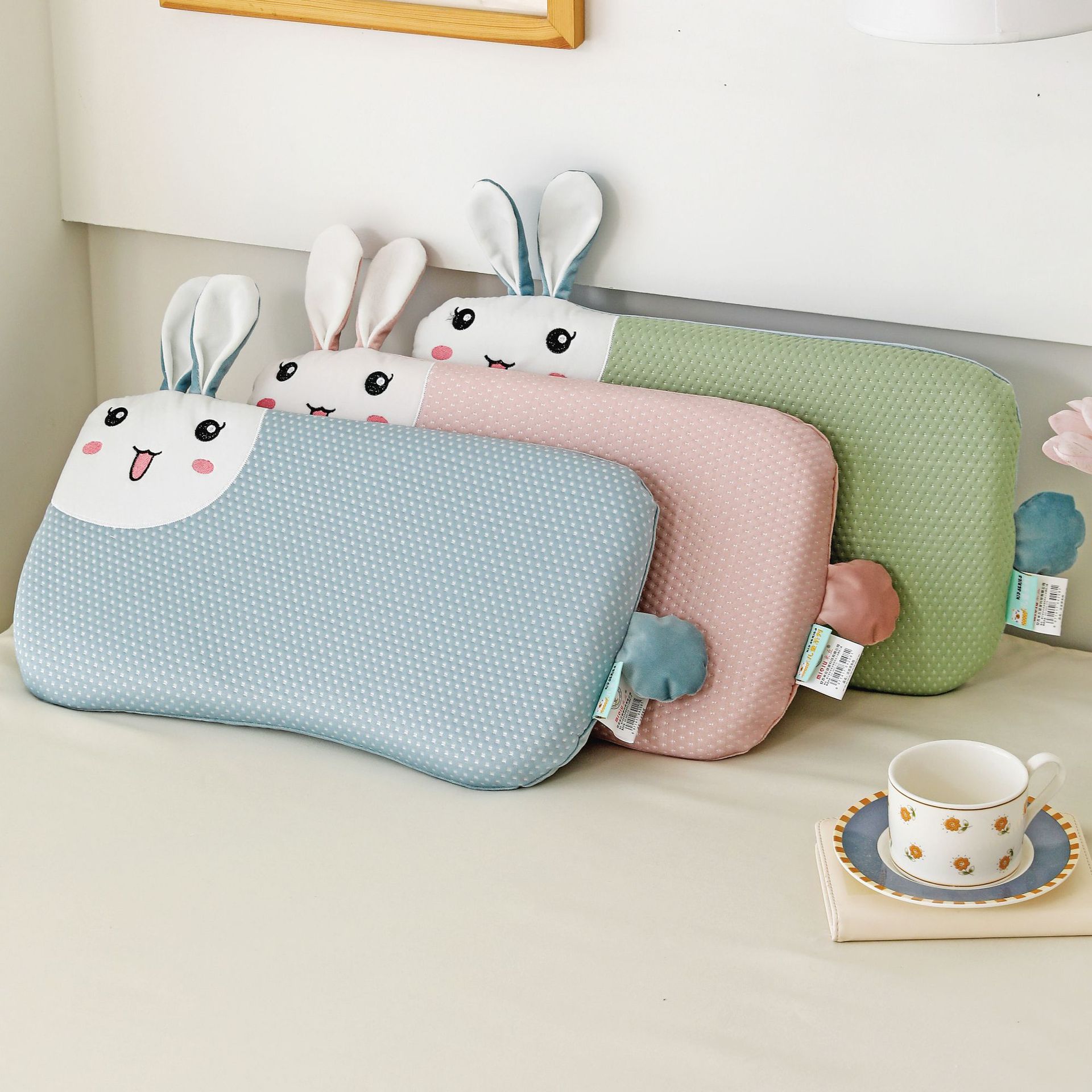 夏季儿童枕头6个月以上记忆棉枕芯定型枕3岁宝宝枕头冰丝枕套