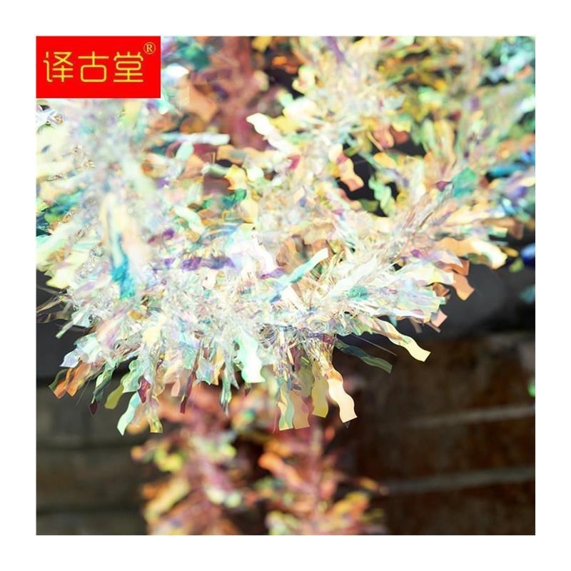 热销3米彩带拉花彩条结婚礼布置加厚毛条背景幼儿园店庆开业装饰