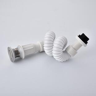 热销不锈钢脸盆防臭下水管洗手盆一体式 可拆卸加厚下水器水槽排水