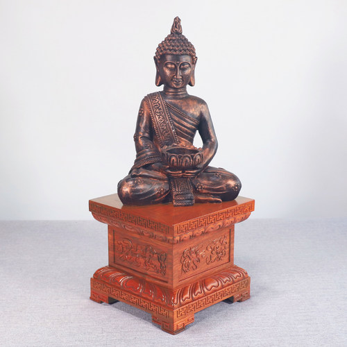 热销莲花底座木质托架加高垫高实木红木佛像观音菩萨财神关公神像