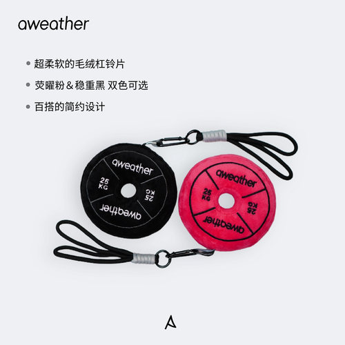 aweather杠铃片毛绒挂饰Hyrox杠铃片纪念品挂件