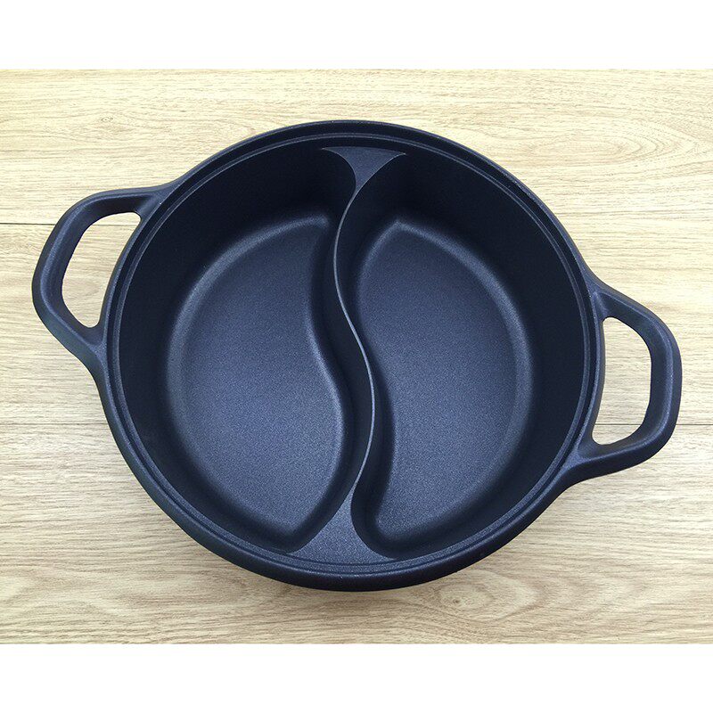 铝合金鸳鸯火锅 双味S型火锅日式火锅 一体压铸 电磁炉通用 包邮