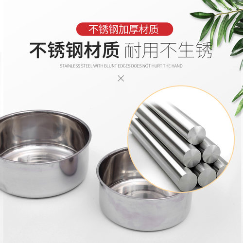 八哥鸽子鹦鹉鸟食盒悬挂不锈钢鸟食杯鹦鹉喂食器带杯架鸟笼配件