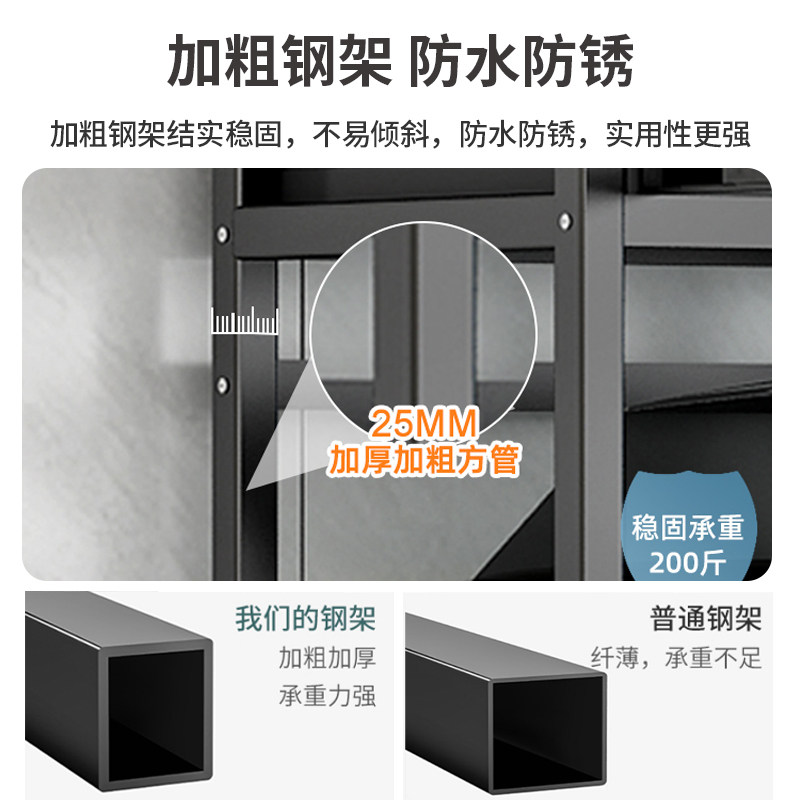 洗衣机架子置物架波轮翻盖冰箱上方滚筒带玻璃货架多层阳台收纳架