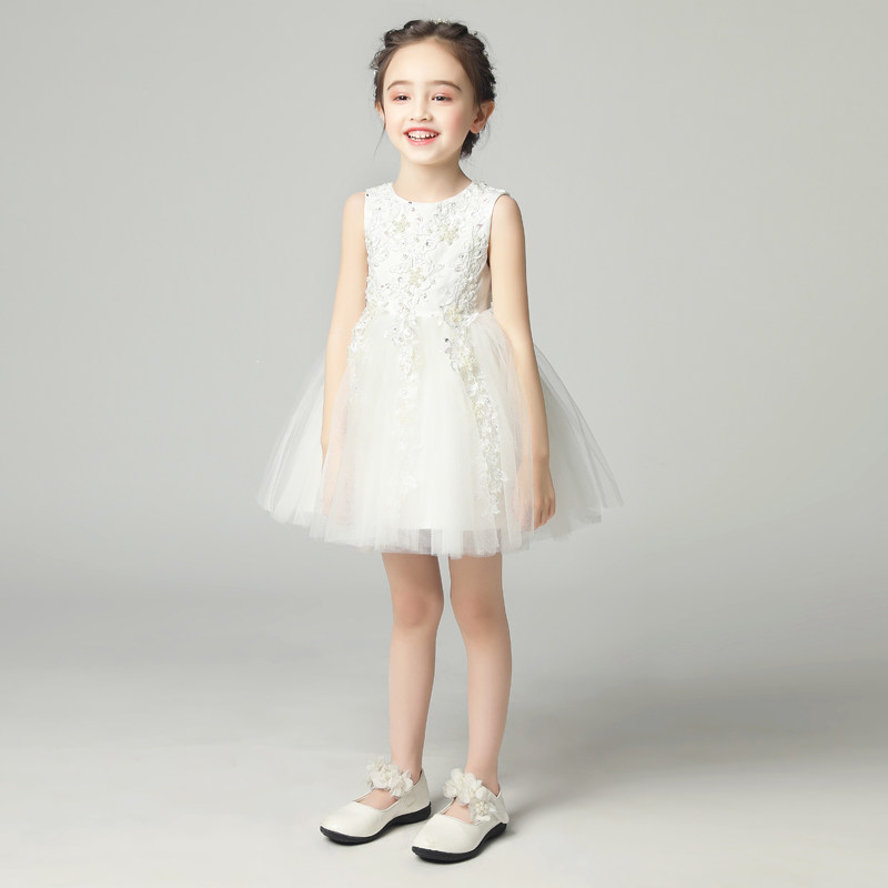 儿童礼服白雪公主裙女童蓬蓬纱小婚纱花童主持人钢琴演出服白色夏,童装/婴儿装/亲子装,儿童礼服,淘宝优惠券,粉丝福利购,淘宝优惠卷