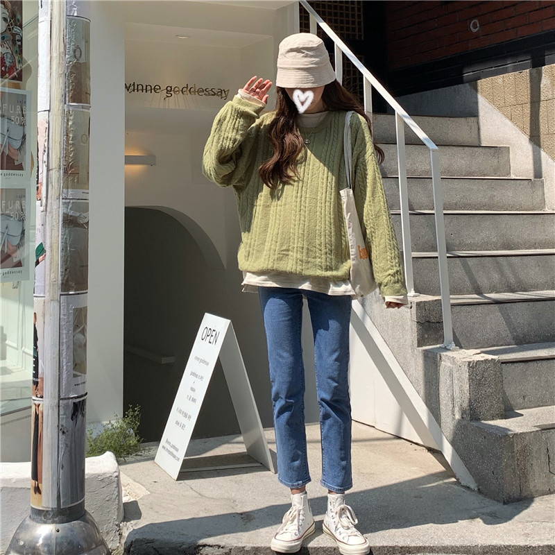 大码弹力牛仔裤女胖mm秋冬加绒黑色高腰直筒修身显瘦九分烟管裤子