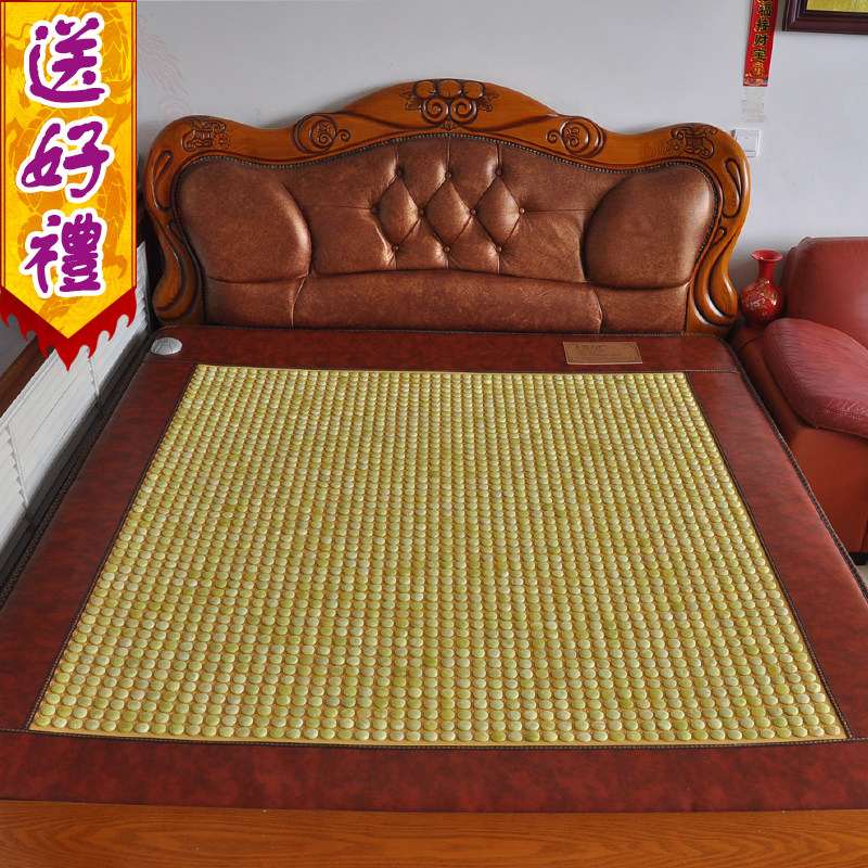 天然岫岩玉石电加热床垫岫玉双温双控远红外双人电暖褥子夏凉床垫