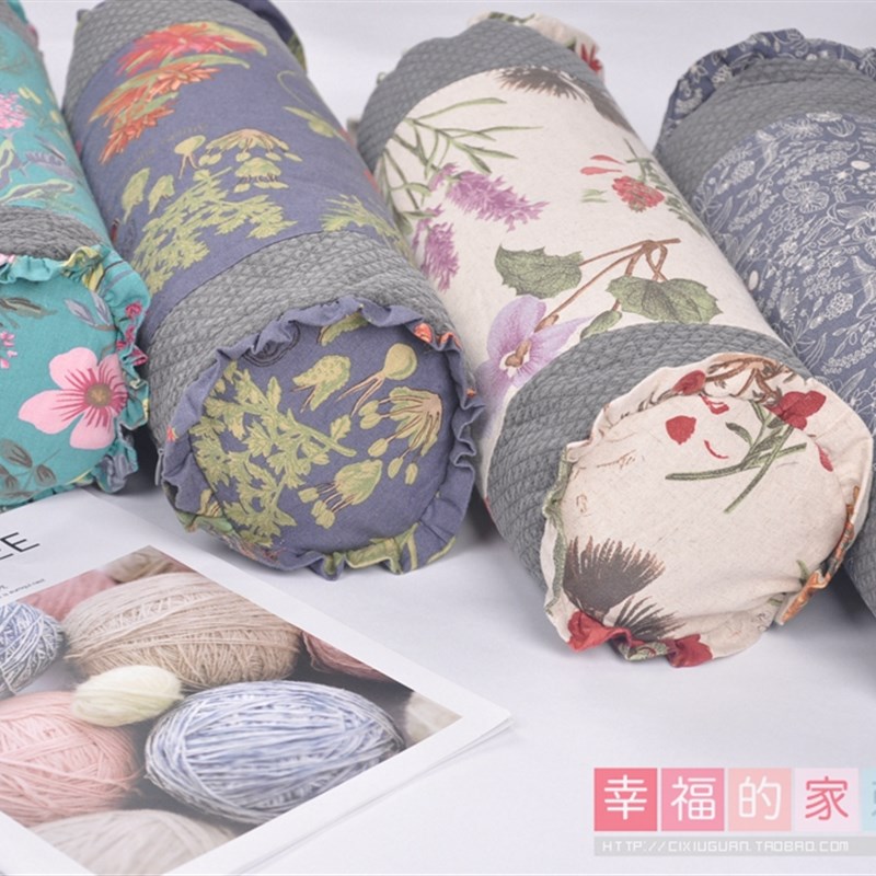 韩国本土风情糖果颈椎枕头圆柱枕靠枕荞麦抱着面料舒适助睡眠硬枕