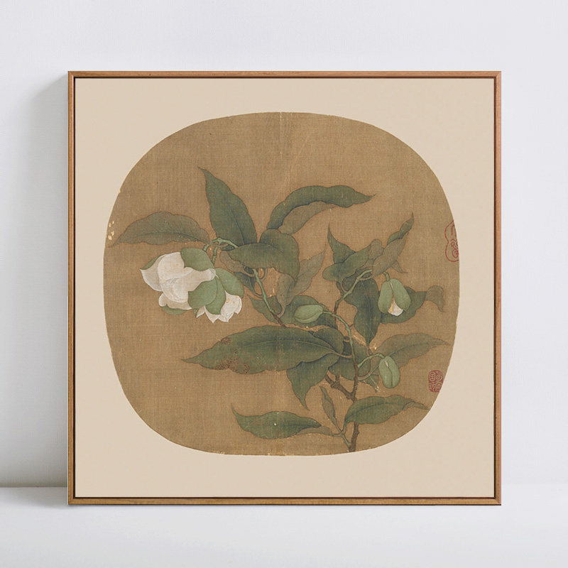 宋代花鸟画 古典禅意 中式装饰画 艺术微喷 宋小品 扇面