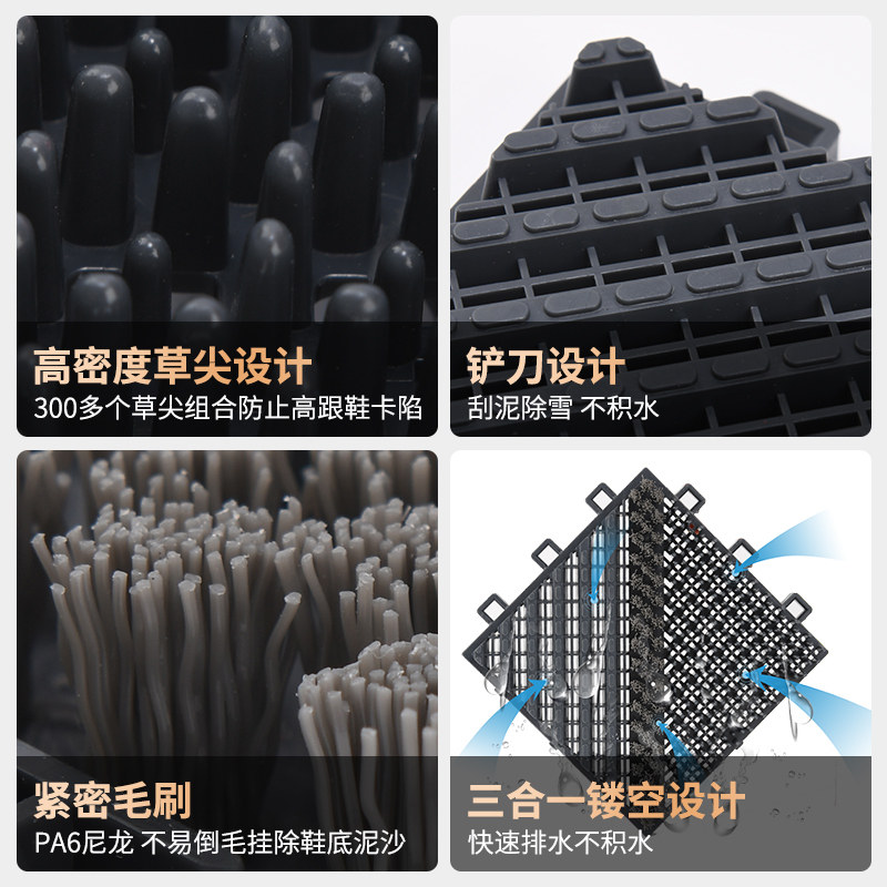 商场大门防滑疏水垫入户台阶室外去灰地垫防摔塑料垫门口加厚地垫