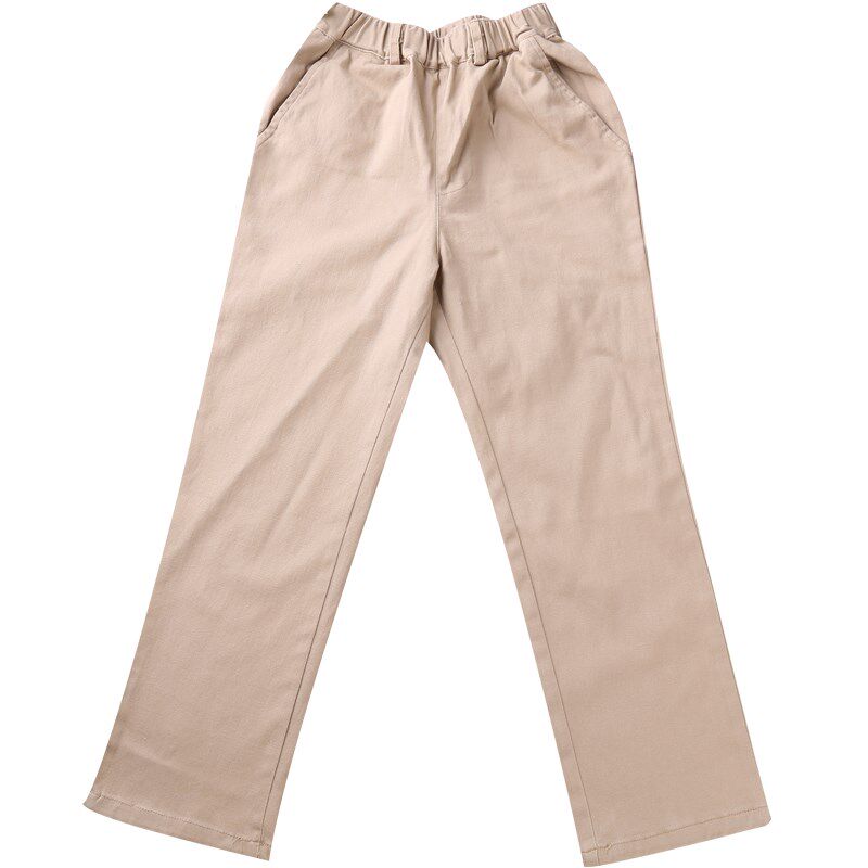 儿童裤子男童秋冬装加绒卡其色长裤中大童校服休闲西裤小学生校裤