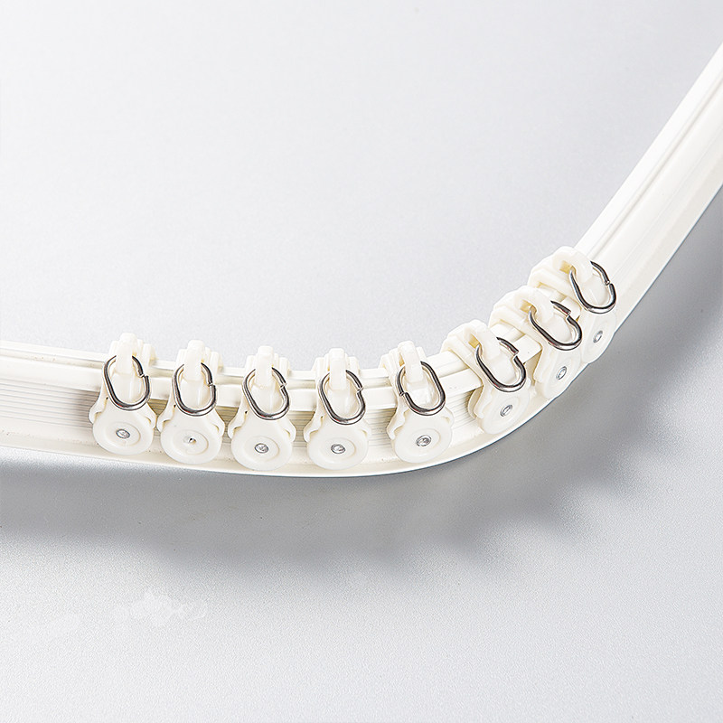 窗帘轨道可弯曲弯轨窗帘轨飘窗阳台u型L软滑道转弯弧形窗帘杆顶装