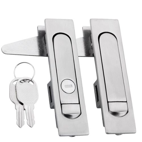 304不锈钢平面锁MS730配电箱柜门锁按钮弹跳锁MS504机柜锁把手锁