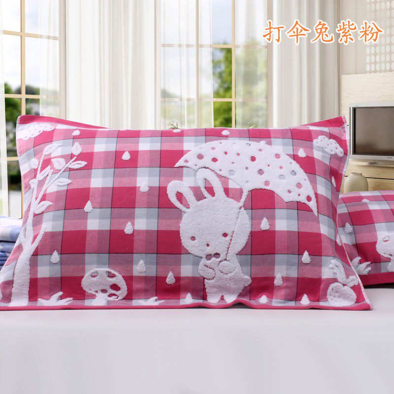 布艺全纯棉加厚四季通用学生情侣婚庆枕巾一对装102双层