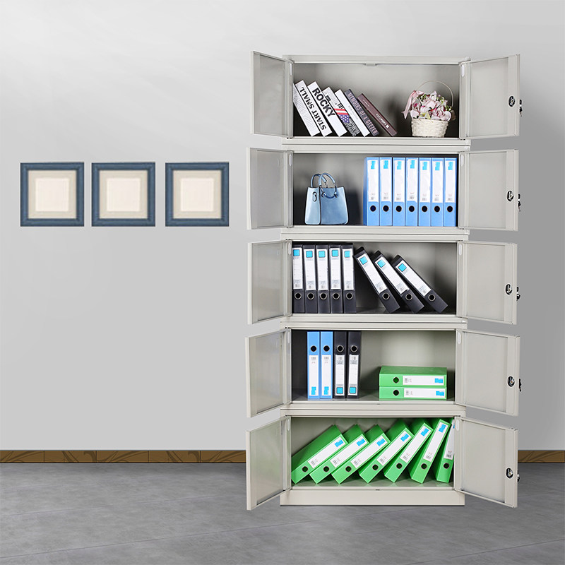 怒云钢制五节档案柜办公柜文件柜五层组合可拆分单节带门锁隔层档