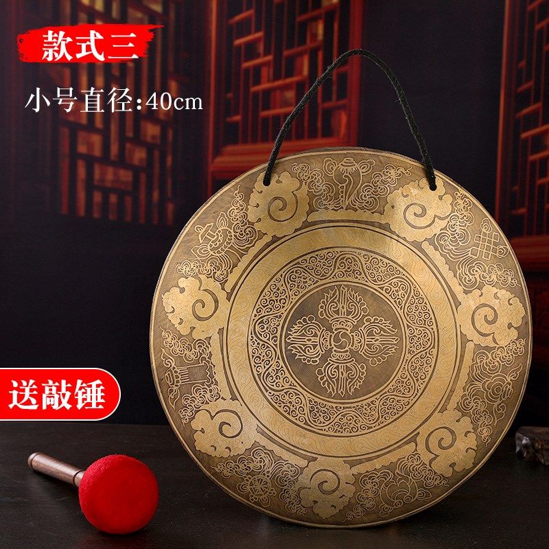 铜锣摆件黄铜响器瑜伽音疗浴尼泊尔手工大镲摆件擦锣道具乐器铜锣