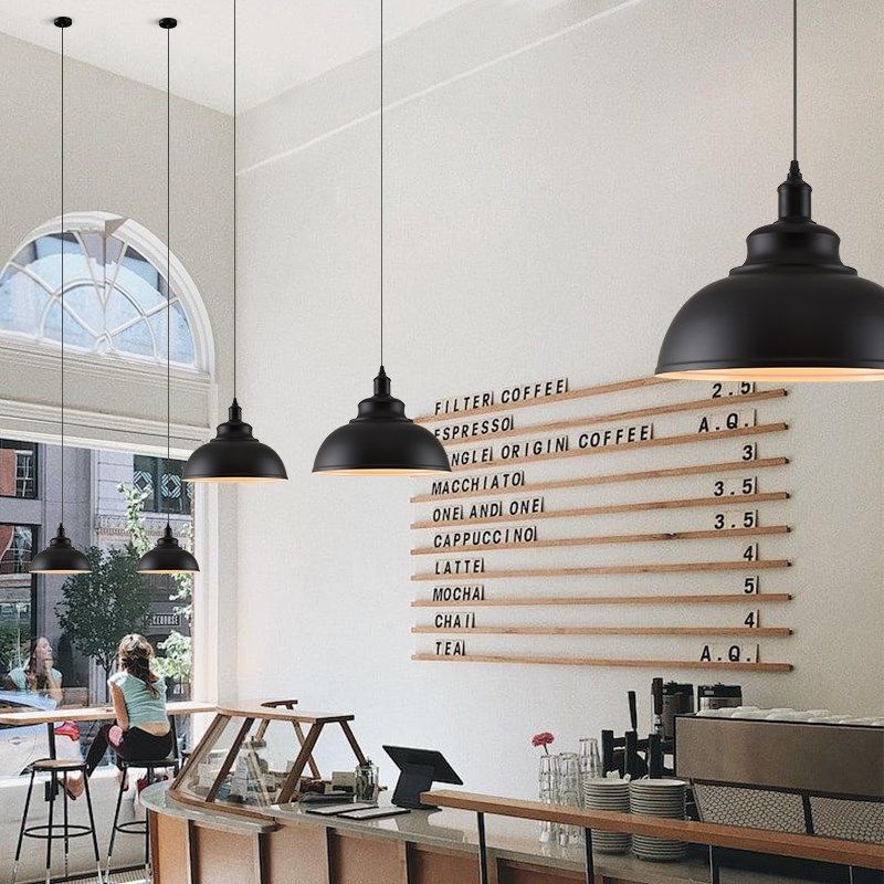 简约工业风店铺商用灯罩创意餐厅火锅烧烤餐饮店黑白单头复古吊灯,家装灯饰光源,酒店/宴会厅/餐饮吊灯,淘宝优惠券,粉丝福利购,淘宝优惠卷