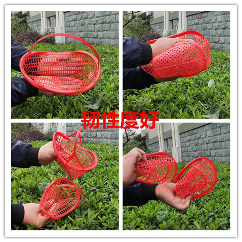 包邮圆形手提草莓水果园采摘蔬菜篮子塑料一次性杨梅桑葚鸡蛋枇杷