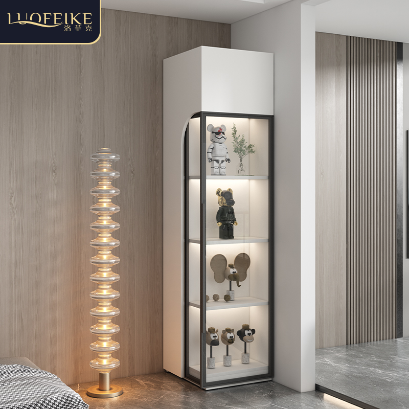 角柜转角柜家用客厅墙角三角形展示柜轻奢卧室带锁角落模型柜书柜