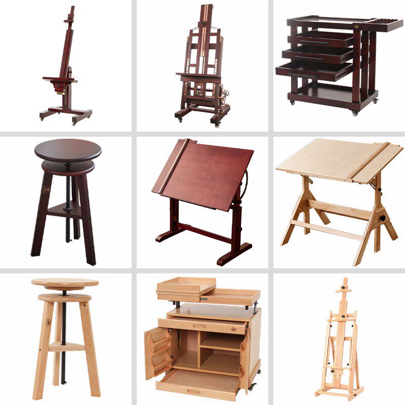 双丰画材W02B落地画架W02D万向轮滚轮双摇杆DHJ1平衡双用DHJ3画架