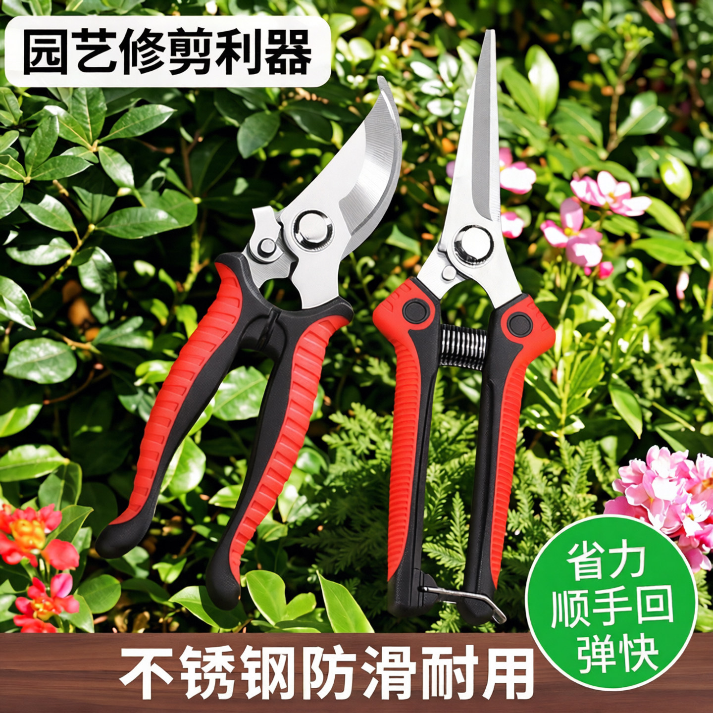 园艺剪刀修枝果树葡萄家用插鲜花卉园林绿植物盆景栽专用剪子工具