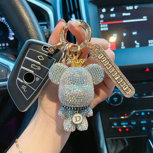极速镶满钻暴力熊汽车钥匙扣流体熊钥匙扣挂件车钥匙链节日礼物
