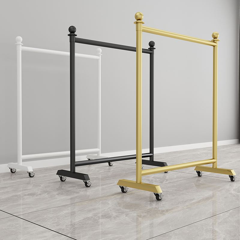 服装店展示架专用女童装落地挂衣架单杆龙门陈列摆摊货架移动带轮