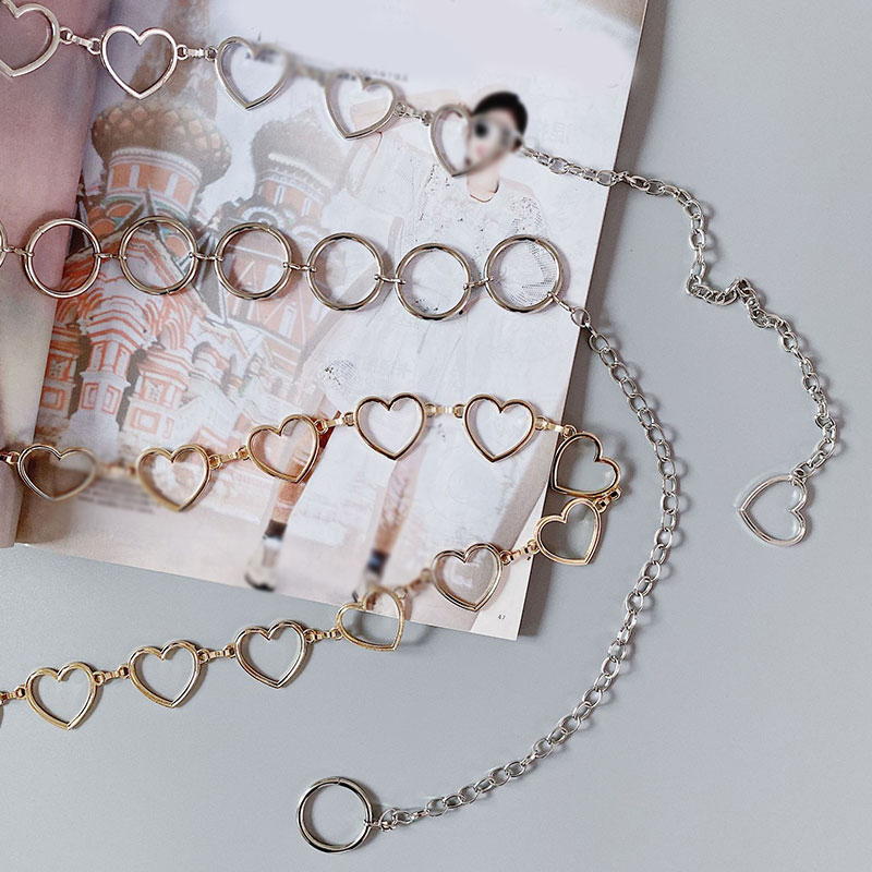 105cm Waistband Pants Classic Waist Chain Love Heart Hollow