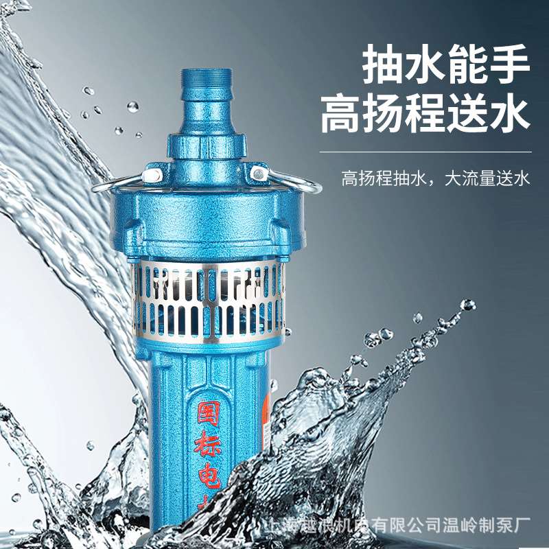 新款多级泵油浸式潜水泵220v高扬程大流量水井抽水泵农用工业排品