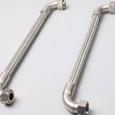 304不锈钢金属软管 带弯头波纹管4分6分1寸 高温高压编织网蒸汽.o