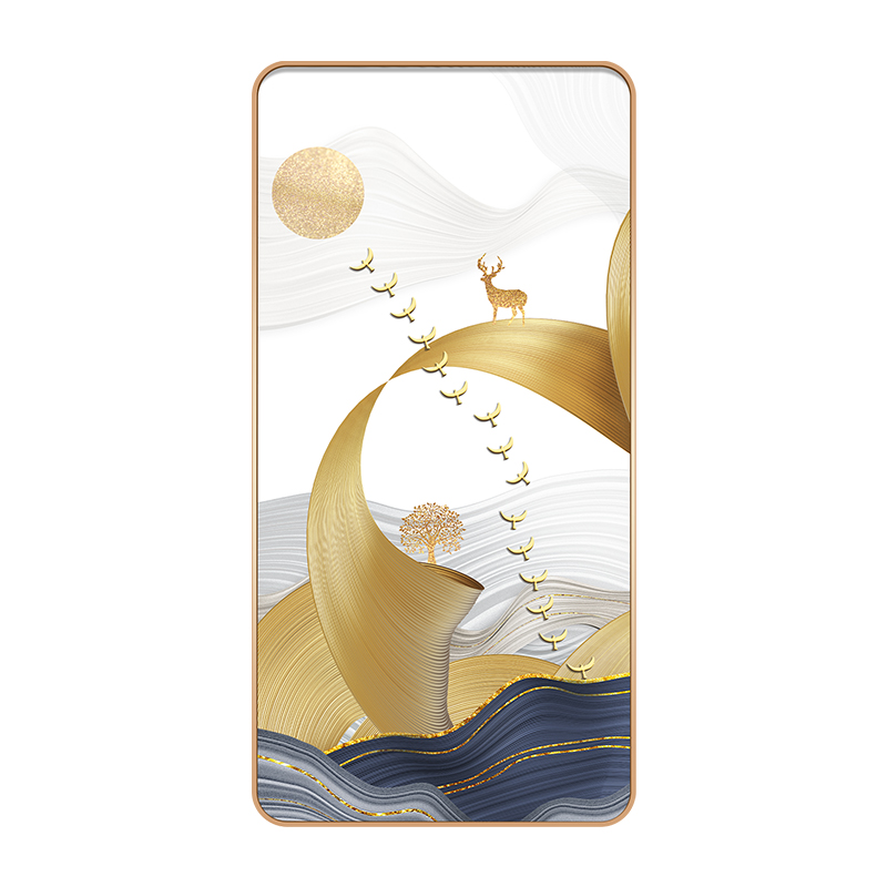 现代新中式装饰画金缕福禄风水招财竖版轻奢走廊过道楼梯玄关挂画