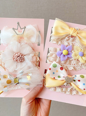 .3 Pcs/Set Floral Bows Baby Headband Dot Bowknot Haarband