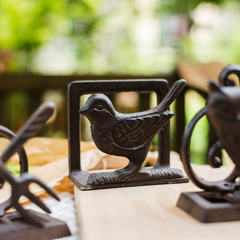 掬涵复古铸铁纸巾架菜谱架书挡镇纸桌面摆件杂货花园野餐派对