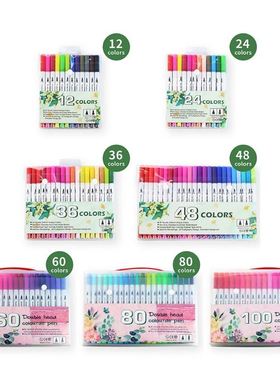 122436486080100 Color Fineliner Art Marker Pens Waterc