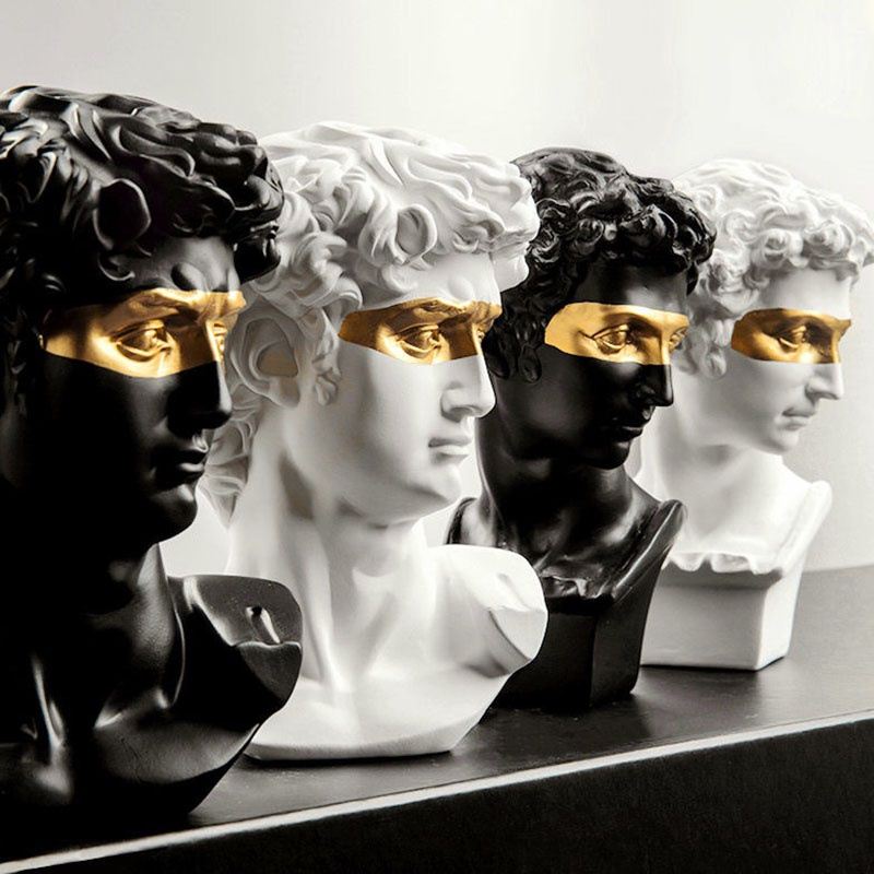 European Home Decoration Head Resin Statue Modern Abstract