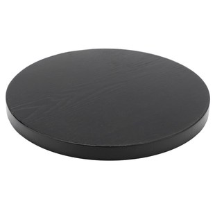 27CM Wooden Round Black Anti-Slip Tea Tray Serving Table