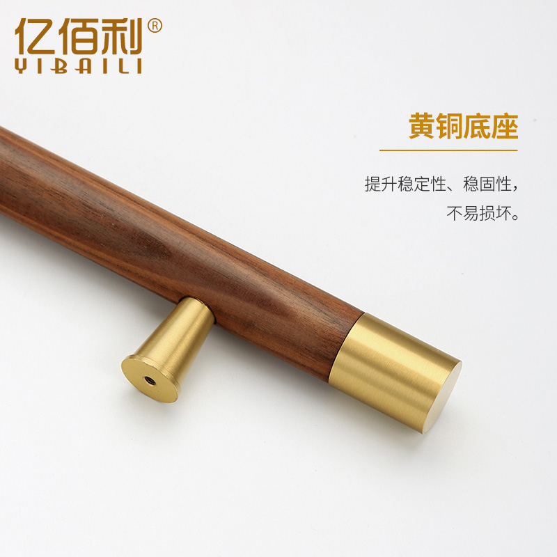 拉手柜门北美米门把手7原木胡桃木衣柜加长拉手木质实木通顶欧式2