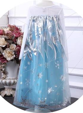节冰雪奇缘爱莎公主裙女王ElsA洋装女童礼服艾莎长袖裙代发