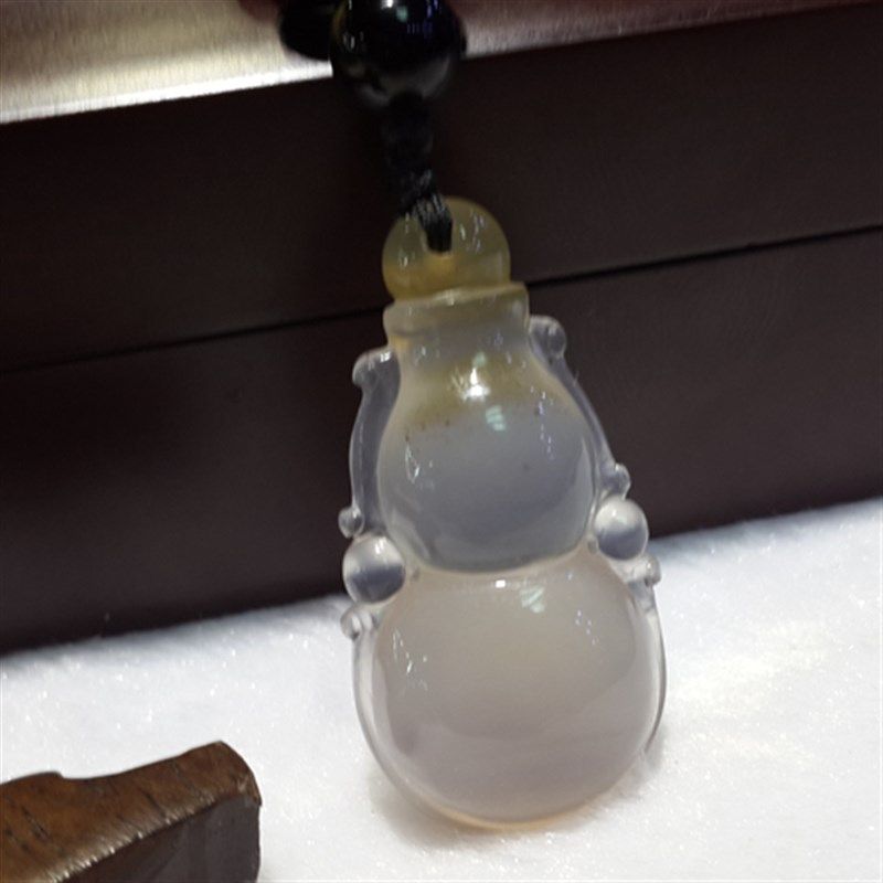极速天然翡翠色黄翡冰种玻璃种紫罗兰葫芦子孙万代挂件吊坠 招财