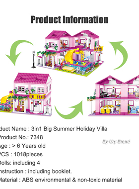 Qman 3in1 Summer Holiday Villa House Apartament Casa Castle