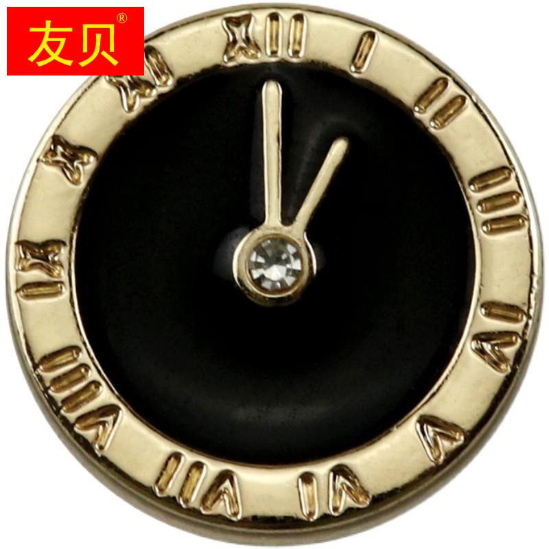 Manual金属圆形钮扣时钟衬衫开衫毛衣洋装扣子女装饰袖扣领扣