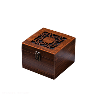 镂空中国风仿古木质印章空盒子收纳锦盒茶壶杯子紫砂建盏包装礼盒
