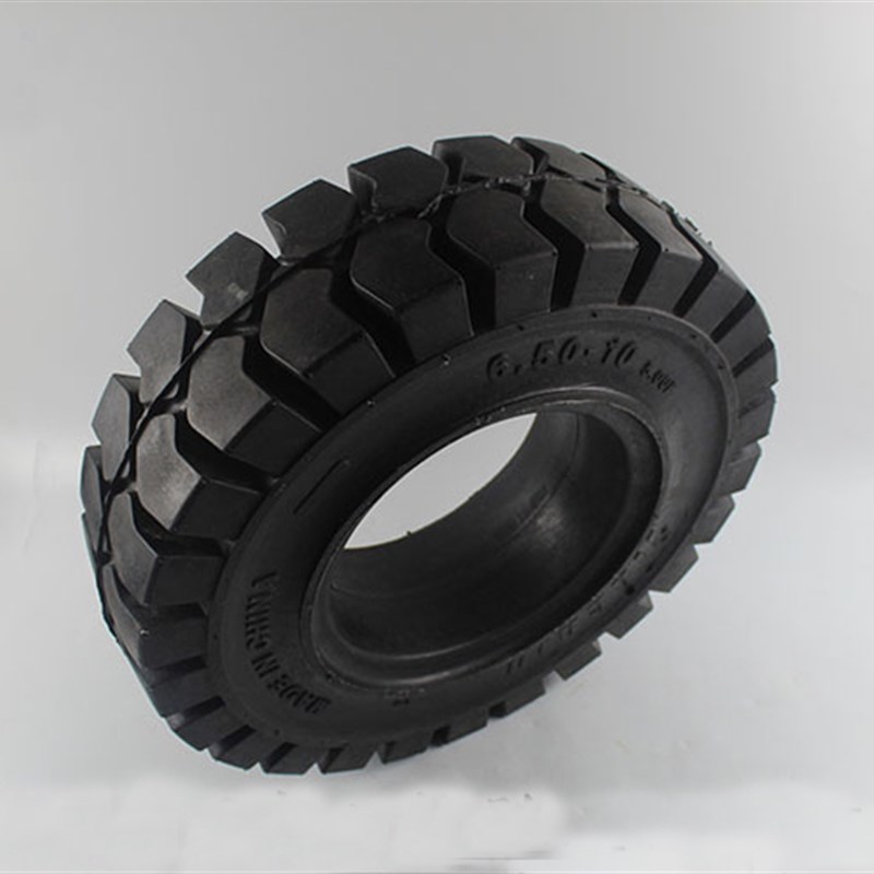 叉车后轮实心轮胎6.50-10 实心轮胎650-10适用 杭叉 合力3T 3.5T