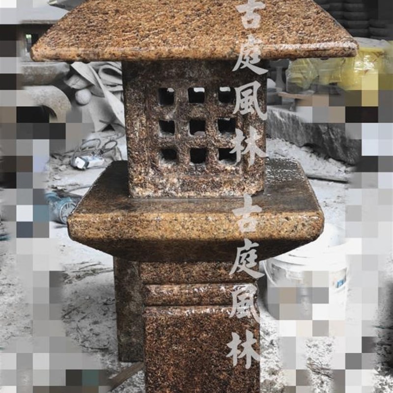 户外景观园林庭院石雕制品 石灯笼 酒店摆设日式仿古石灯 菱形灯