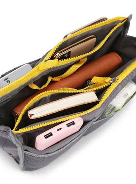 New Trvel Double Zipper Mkeup Wsh Bg Insert Orgniser H