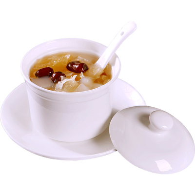 骨瓷燕窝炖盅陶瓷汤盅隔水炖锅碗家用带盖子碟勺炖罐蒸蛋盅1人-2