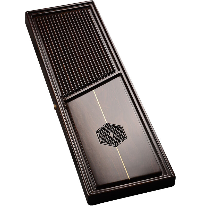 锦格实木茶盘功夫茶具整块黑檀木茶台干泡茶托盘小号家用原木茶海